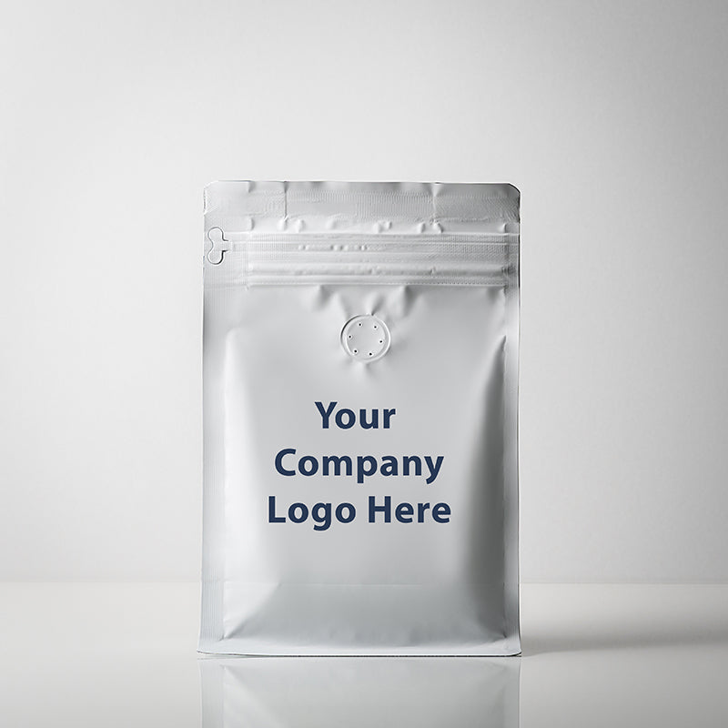 Premium white-label coffee beans in elegant corporate gift packaging, Exclusive white-label coffee beans, perfect for executive gifts, Luxury corporate gift featuring high-quality white-label coffee beans,Sleek, minimalist coffee bean gift set for corporate appreciation