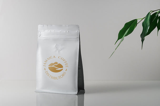 Premium white-label coffee beans in elegant corporate gift packaging, Hand-selected coffee beans in a sophisticated white-label design