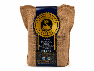 Authentic Jamaican Blue Mountain Coffee presented in a traditional Jamaican Crocus burlap gift bag. Rich, smooth flavour with cocoa and citrus notes. 8oz whole beans.